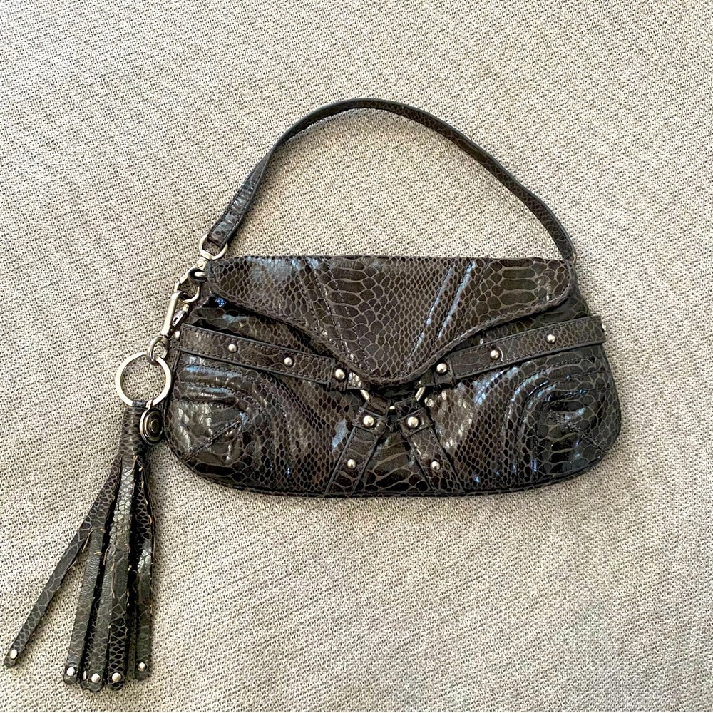 BOTKIER for TARGET Grey Faux Snakeskin Clutch Purse